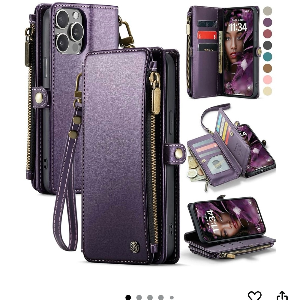 Purple Wallet Case for iPhone 14 Pro Max